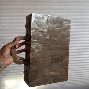Vintage 1950s Marbled Lucite Briefcase / Attache Case – Rare Mid-Century Design